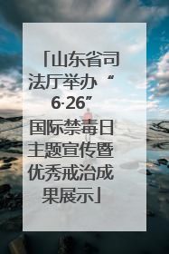 山东省司法厅举办“6·26”国际禁毒日主题宣传暨优秀戒治成果展示