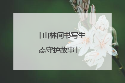 山林间书写生态守护故事