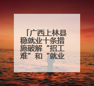 广西上林县稳就业十条措施破解“招工难”和“就业难”