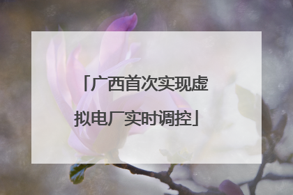 广西首次实现虚拟电厂实时调控