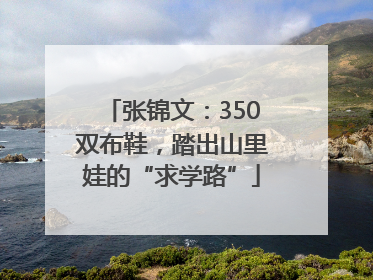 张锦文：350双布鞋，踏出山里娃的“求学路”