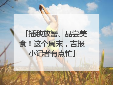 插秧放蟹、品尝美食！这个周末，吉报小记者有点忙