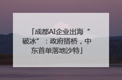 成都AI企业出海“破冰”：政府搭桥，中东首单落地沙特