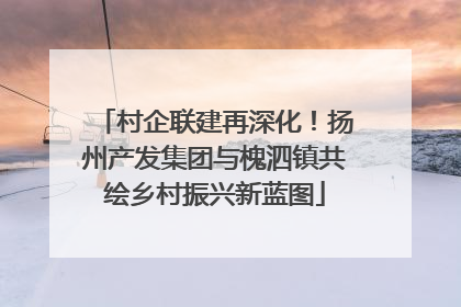 村企联建再深化！扬州产发集团与槐泗镇共绘乡村振兴新蓝图