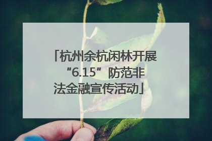 杭州余杭闲林开展“6.15”防范非法金融宣传活动