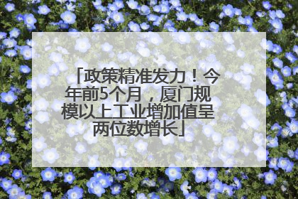 政策精准发力！今年前5个月，厦门规模以上工业增加值呈两位数增长