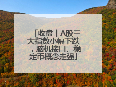 收盘丨A股三大指数小幅下跌，脑机接口、稳定币概念走强