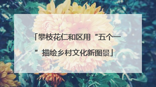 攀枝花仁和区用“五个一”描绘乡村文化新图景
