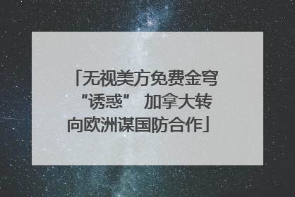 无视美方免费金穹“诱惑” 加拿大转向欧洲谋国防合作