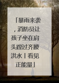 暴雨来袭，消防员让孩子坐在肩头蹚过齐腰洪水丨看见正能量
