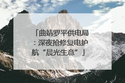 曲靖罗平供电局：深夜抢修复电护航“晨光生意”