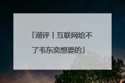潮评丨互联网给不了韦东奕想要的