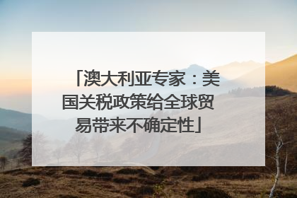 澳大利亚专家：美国关税政策给全球贸易带来不确定性