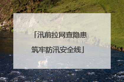 汛前拉网查隐患 筑牢防汛安全线