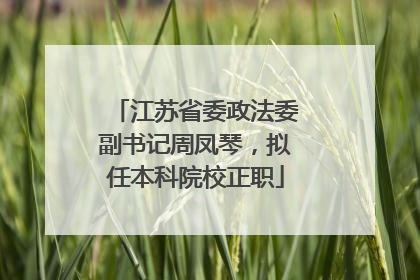 江苏省委政法委副书记周凤琴，拟任本科院校正职