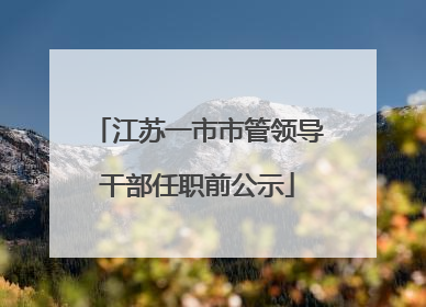 江苏一市市管领导干部任职前公示