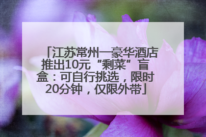 江苏常州一豪华酒店推出10元“剩菜”盲盒：可自行挑选，限时20分钟，仅限外带