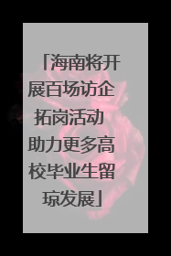 海南将开展百场访企拓岗活动 助力更多高校毕业生留琼发展