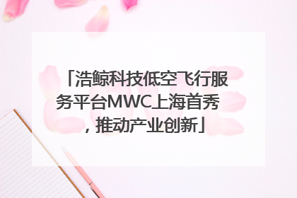 浩鲸科技低空飞行服务平台MWC上海首秀，推动产业创新