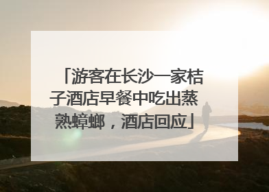 游客在长沙一家桔子酒店早餐中吃出蒸熟蟑螂，酒店回应