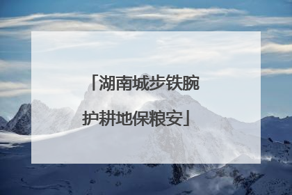 湖南城步铁腕护耕地保粮安