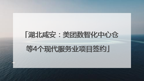 湖北咸安：美团数智化中心仓等4个现代服务业项目签约