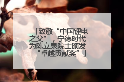 致敬“中国锂电之父”，宁德时代为陈立泉院士颁发“卓越贡献奖”
