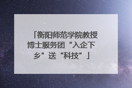 衡阳师范学院教授博士服务团“入企下乡”送“科技”