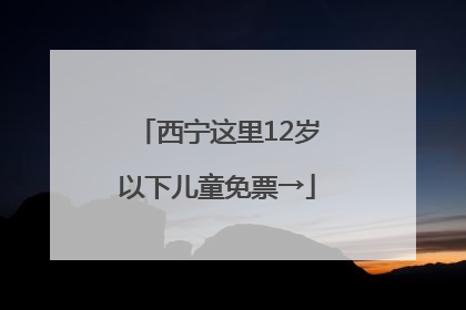 西宁这里12岁以下儿童免票→