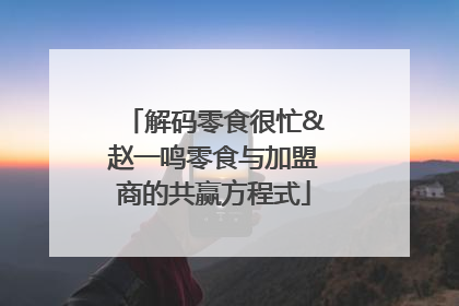 解码零食很忙&赵一鸣零食与加盟商的共赢方程式