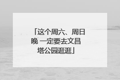 这个周六、周日晚 一定要去文昌塔公园逛逛