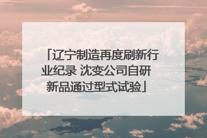 辽宁制造再度刷新行业纪录 沈变公司自研新品通过型式试验