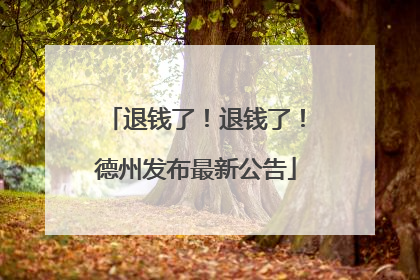 退钱了！退钱了！德州发布最新公告