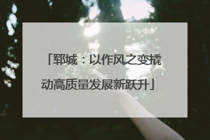 郓城：以作风之变撬动高质量发展新跃升