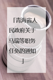 青海省人民政府关于马瑞等职务任免的通知