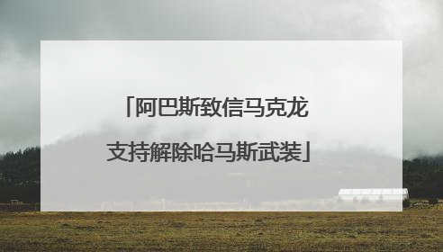 阿巴斯致信马克龙 支持解除哈马斯武装