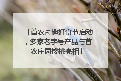 首农奇趣好食节启动，多家老字号产品与首农庄园樱桃亮相