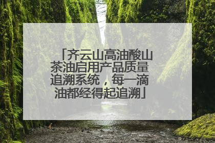 齐云山高油酸山茶油启用产品质量追溯系统，每一滴油都经得起追溯