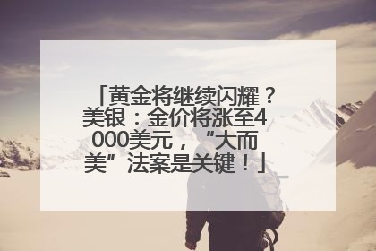 黄金将继续闪耀？美银：金价将涨至4000美元，“大而美”法案是关键！