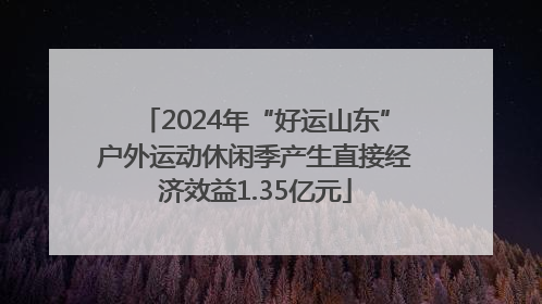 2024年“好运山东”户外运动休闲季产生直接经济效益1.35亿元