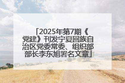 2025年第7期《党建》刊发宁夏回族自治区党委常委、组织部部长李东旭署名文章