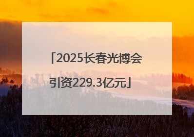 2025长春光博会引资229.3亿元