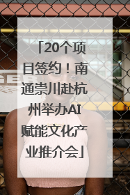 20个项目签约！南通崇川赴杭州举办AI赋能文化产业推介会
